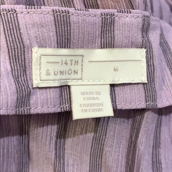 14th & UNION Lilac sleeveless tank wrap top striped size medium new with tags - Picture 4 of 8